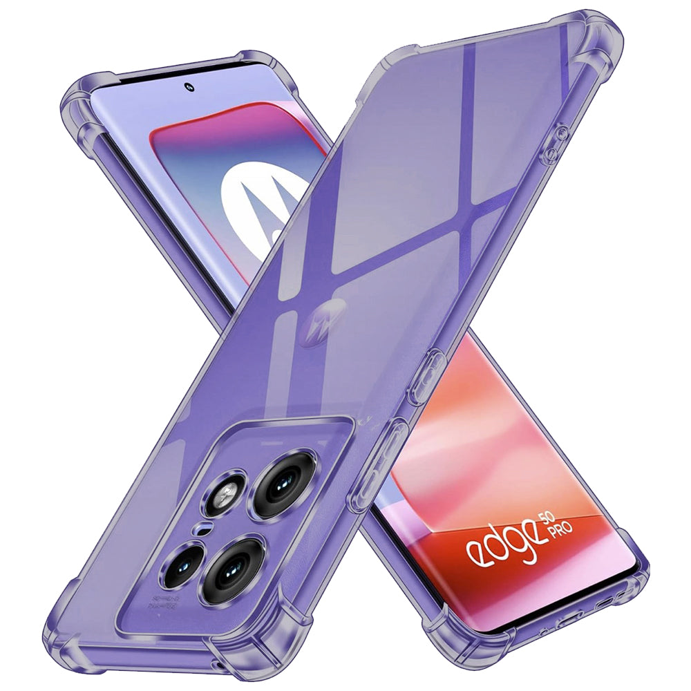 Techsuit - Shockproof Clear Silicone - Motorola Edge 50 Pro - Smoke Black