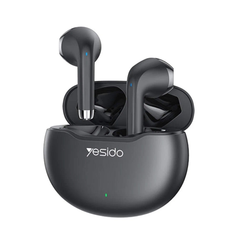 Yesido - Wireless Earbuds (TWS21) - with Bluetooth V5.3, Half-In-ear Design, Touch Control, Noise Cancelling, 320mAh - Black