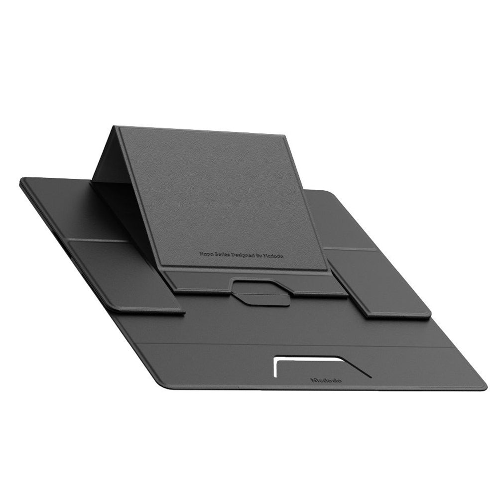 Mcdodo - Leather Magnetic Foldable Stand (FS-8020) - for Laptop/Tablet, 3 Adjustable Angles, 11-16"/7-11" - Black