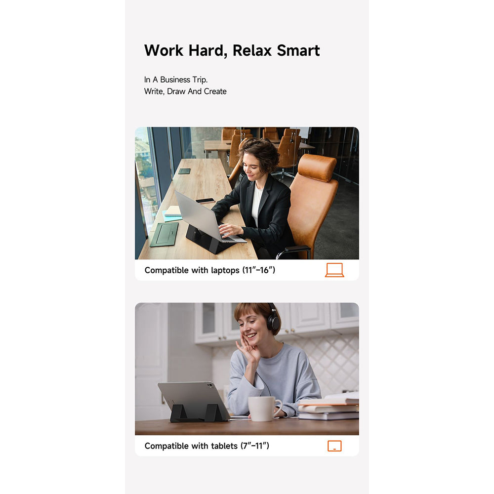 Mcdodo - Magnetic Foldable Stand Napa Series (FS-8020) - for Laptop/Tablet, 3 Adjustable Angles, 11-16"/7-11" - Black