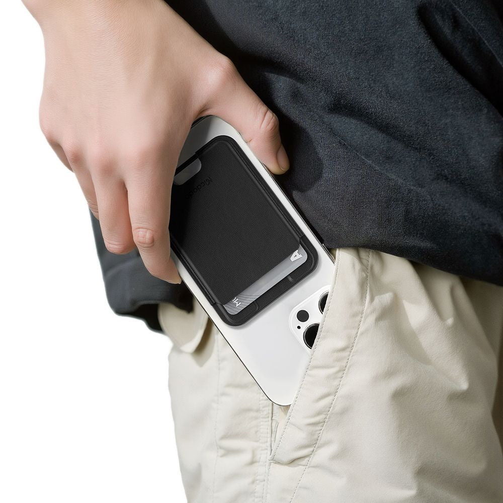 Mcdodo - Magnetic Card Holder Napa Series (WH-7920) - 3x Card Capacity, Leather Texture, Ultra-slim - Black