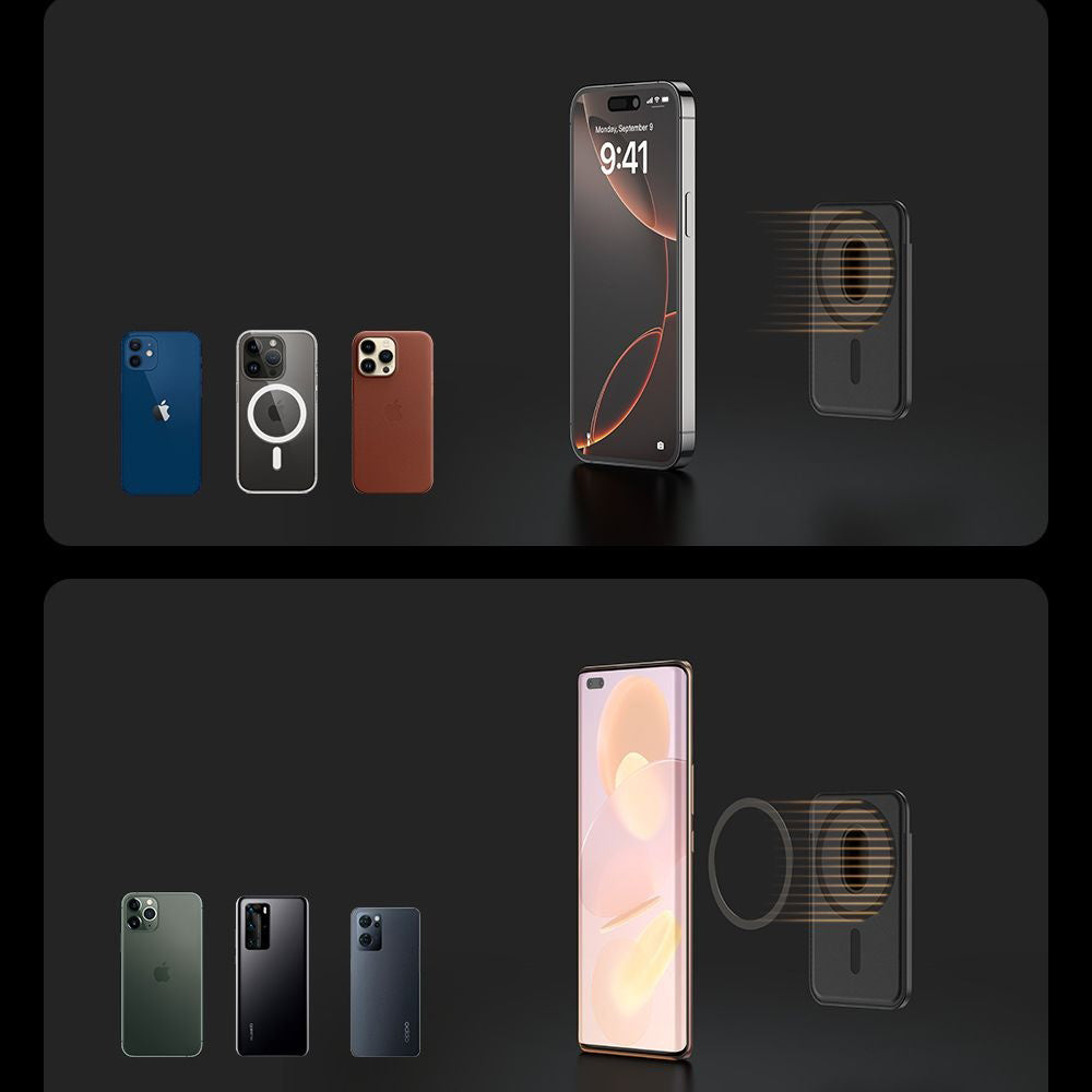 Mcdodo - Magnetic Card Holder Napa Series (WH-7920) - 3x Card Capacity, Leather Texture, Ultra-slim - Black