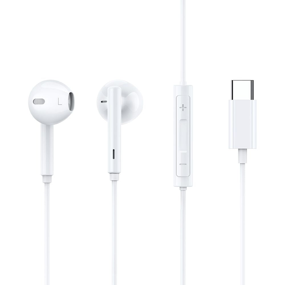 Mcdodo - Wired Earphones (HP-7500) - with Volume Control, Type-C, DAC Chip, Hi-Res Audio, 1.2m - White