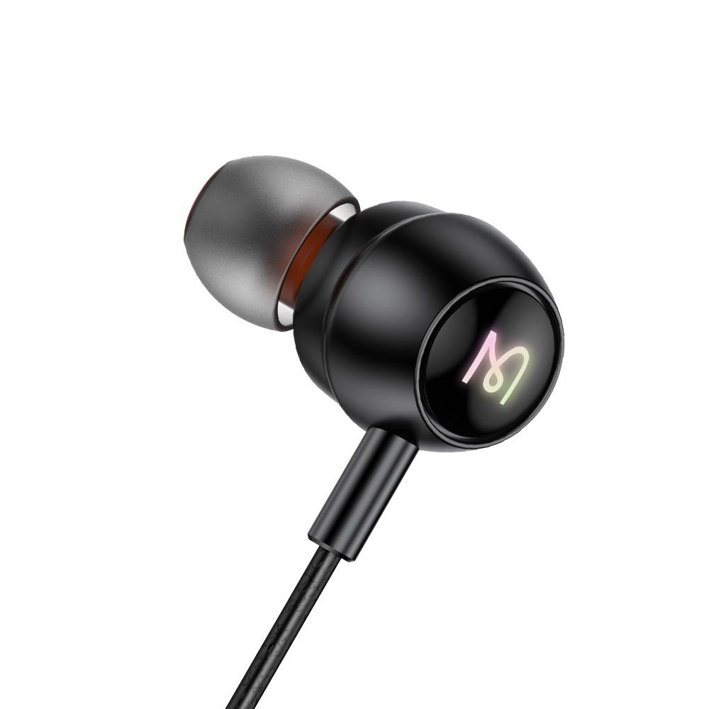 Mcdodo - Wired Earphones (HP-5830) - Type-C, RGB Lighting, Aluminium Alloy, Nylon, DAC, In-Ear Design, 1.2m - Black