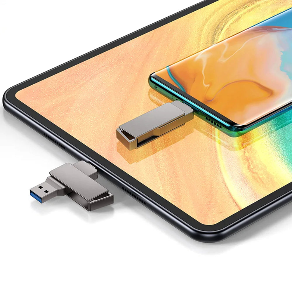 Techsuit - Memory Stick THSM20 (THSM20064) - Dual-Interface USB 3.0, Type-C 64GB, High Speed FlashDrive - Grey