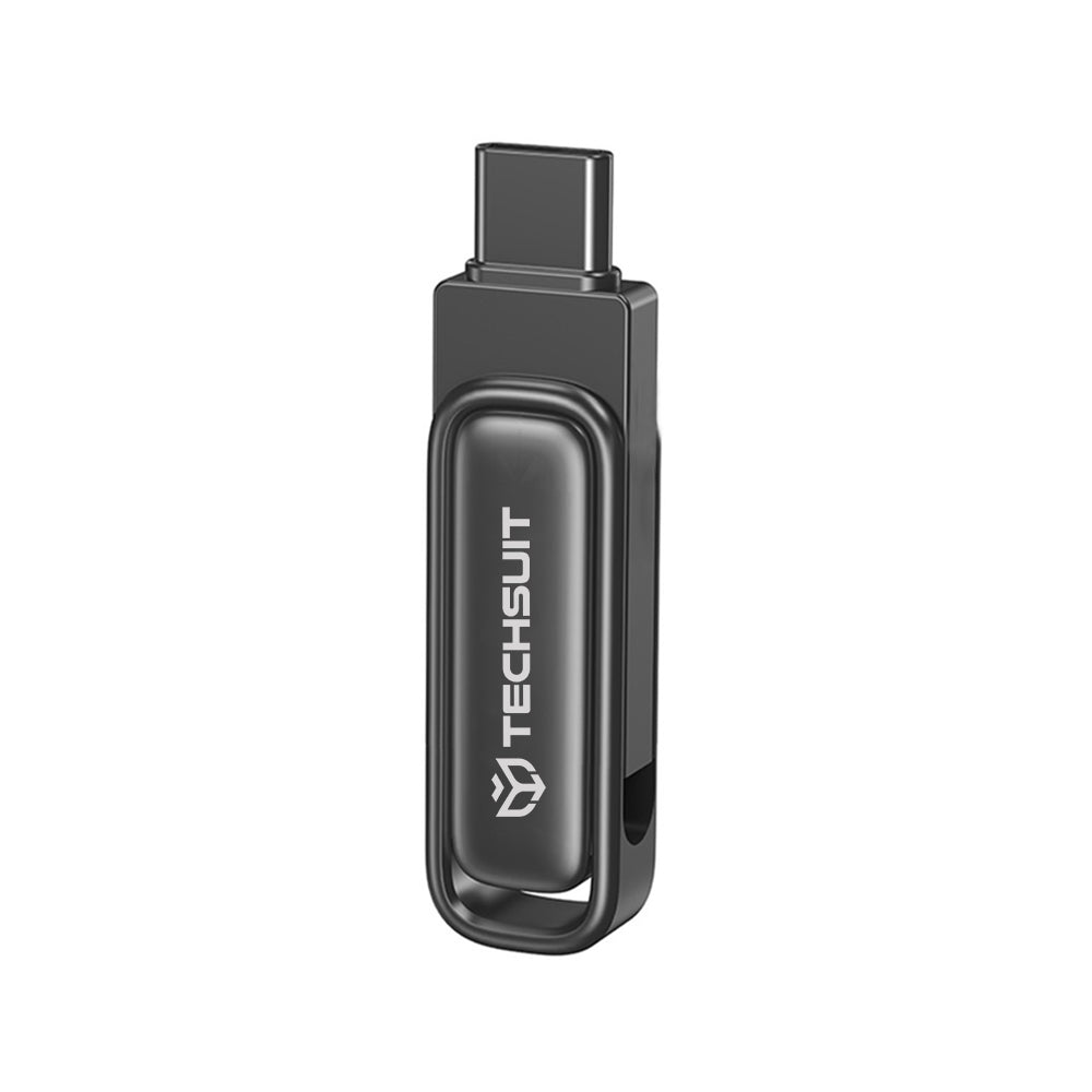 Techsuit - Memory Stick THSM34 (THSM34764) - Dual-Interface USB 3.2, Type-C FlashDrive, 64GB, 25M/s, 100M/s - Tarnish