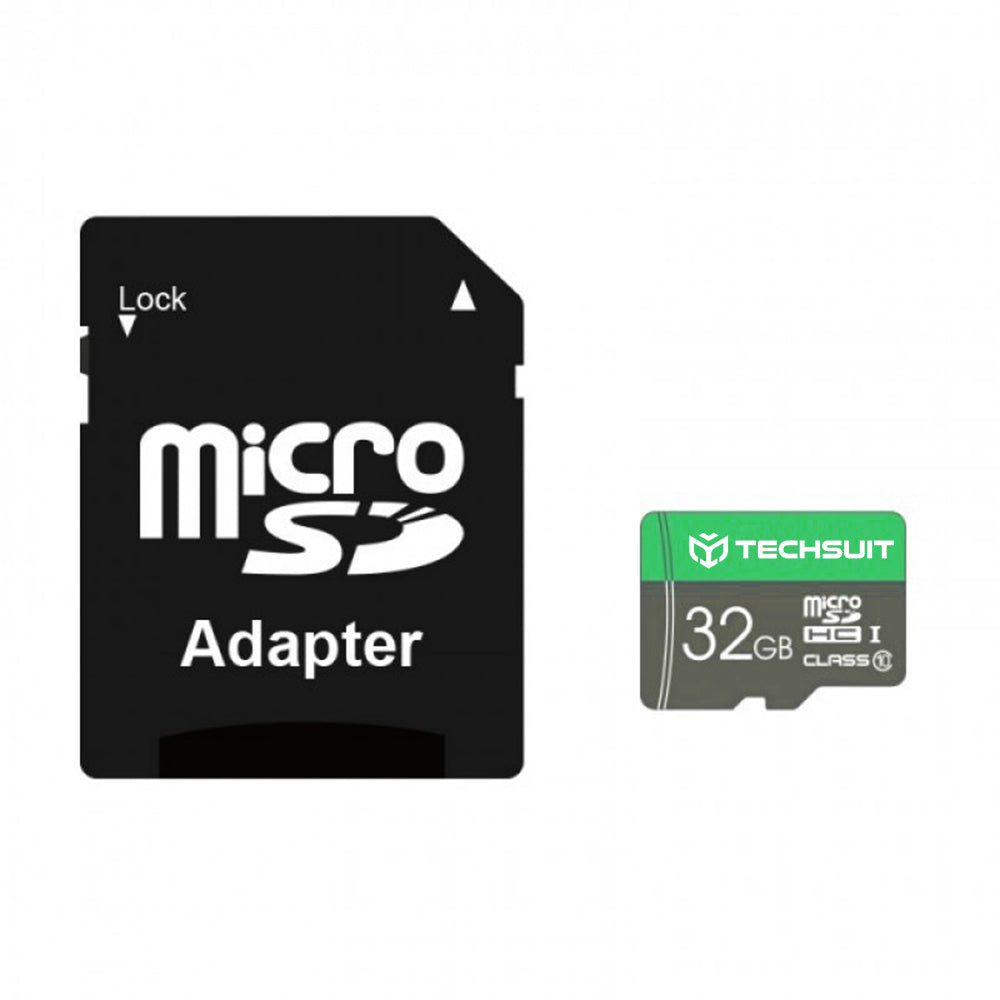 Techsuit - Memory Card THCM11 (THCM11832) - with Adapter, MicroSDHC, Class 10, 32GB - Green
