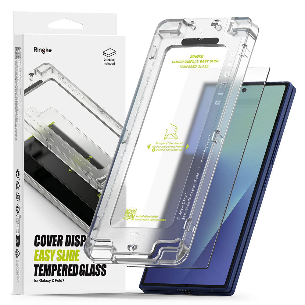 Ringke - Cover Display Easy Slide Tempered Glass (2 pack) - Samsung Galaxy Z Fold7 - Clear