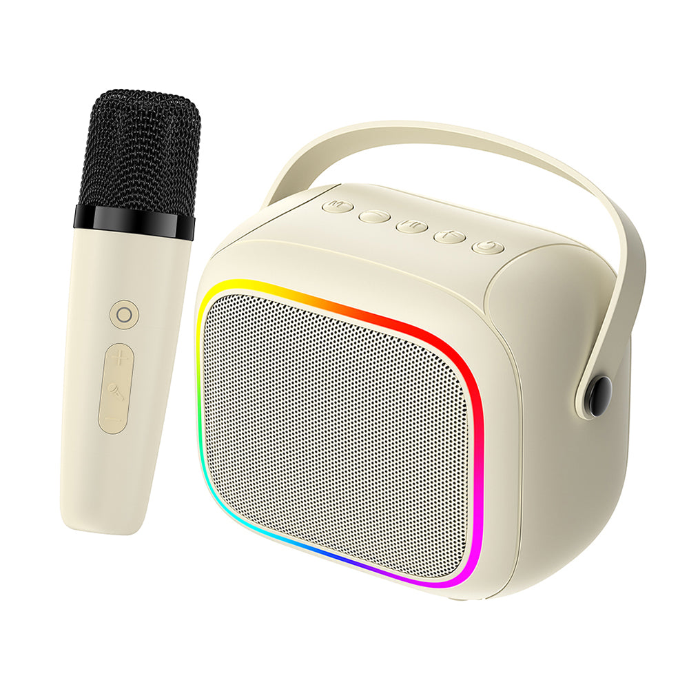 Havit - Wireless Speaker (SK818BT) - with Microphone, Type-C, Bluetooth 5.4, TWS, TF, RGB Lights, IPX6, 1500mAh - Beige