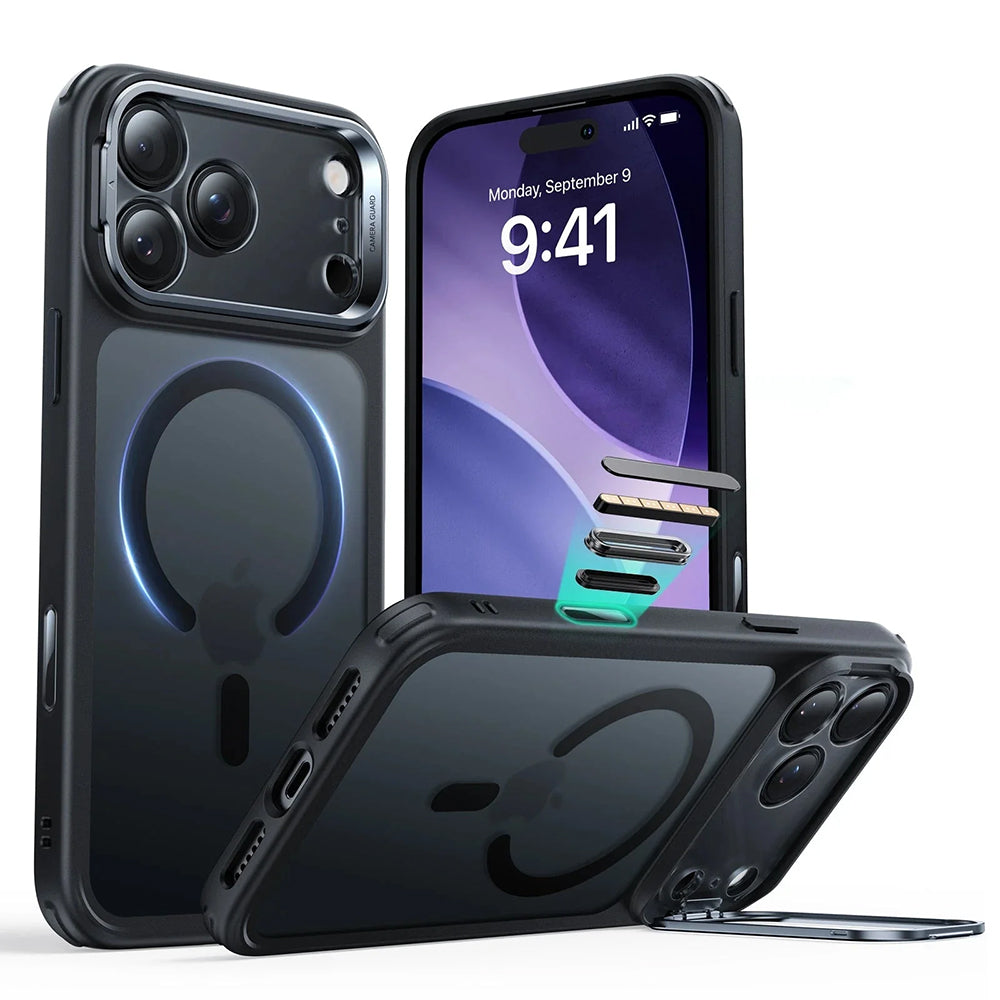 ESR - Classic Hybrid HaloLock Kickstand - iPhone 17 Pro Max - Frosted Black