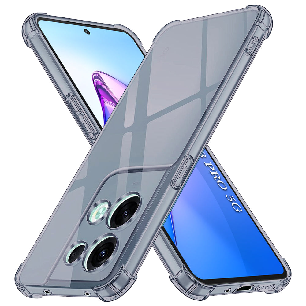 Techsuit - Shockproof Clear Silicone - Oppo Reno8 Pro - Smoke Black
