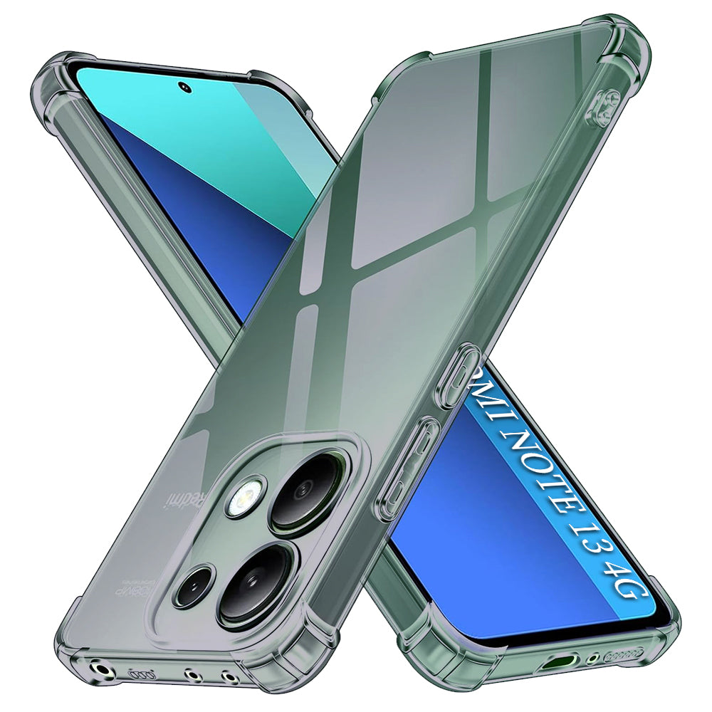 Techsuit - Shockproof Clear Silicone - Xiaomi Redmi Note 13 4G - Smoke Black