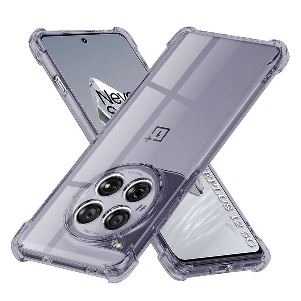 Techsuit - Shockproof Clear Silicone - OnePlus 12 - Smoke Black