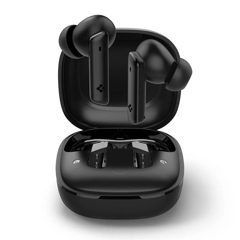 Spigen - Wireless Earbuds (SA2402) - Bluetooth 5.3, Active Noise Cancelling, Microphone, Low Latency, Audio App - Black