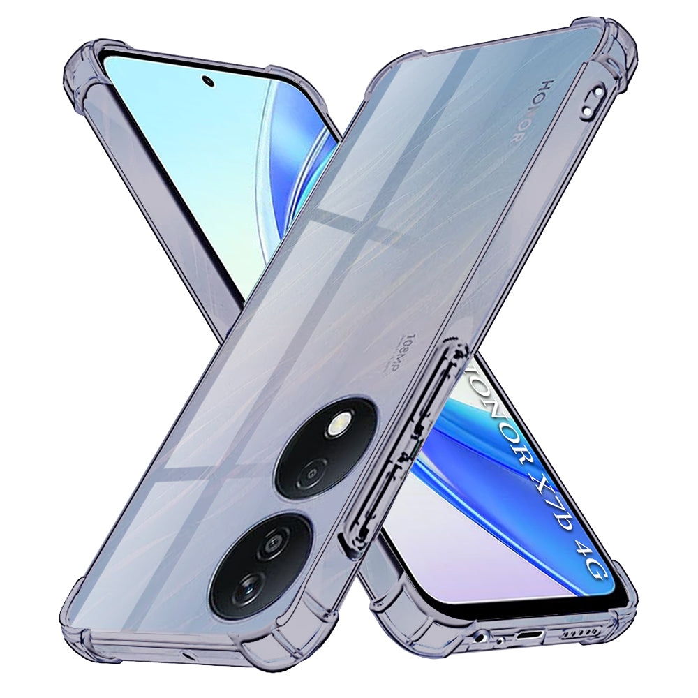 Techsuit - Shockproof Clear Silicone - Honor X7b / X7b 5G / 90 SMART - Smoke Black