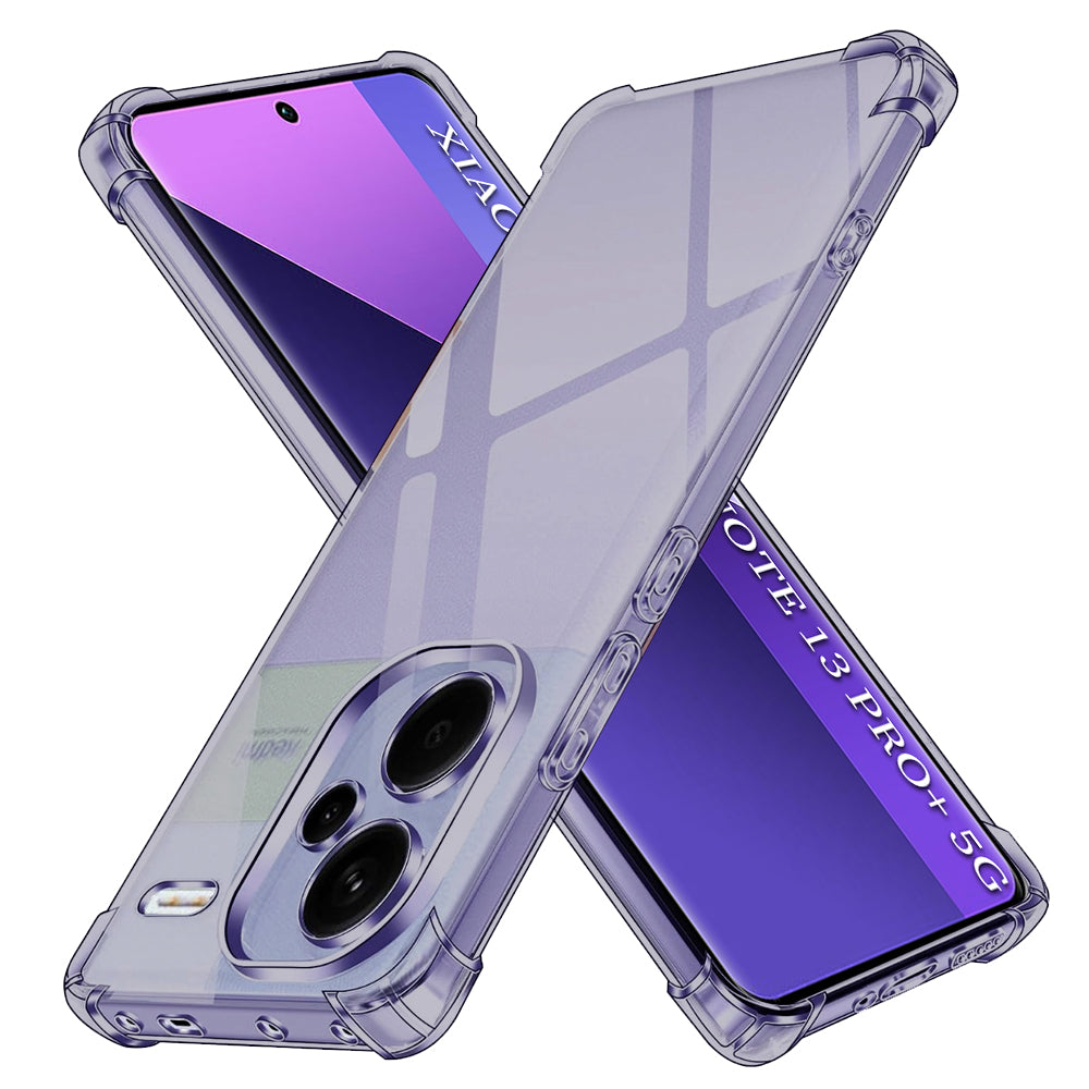 Techsuit - Shockproof Clear Silicone - Xiaomi Redmi Note 13 Pro+ 5G - Smoke Black