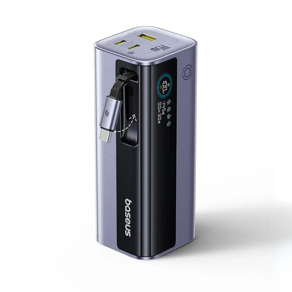 Baseus - Power Bank EnerGeek GR11 (E0027B01) - with USB-C Retractable Cable, 20000mAh, 145W - Grey