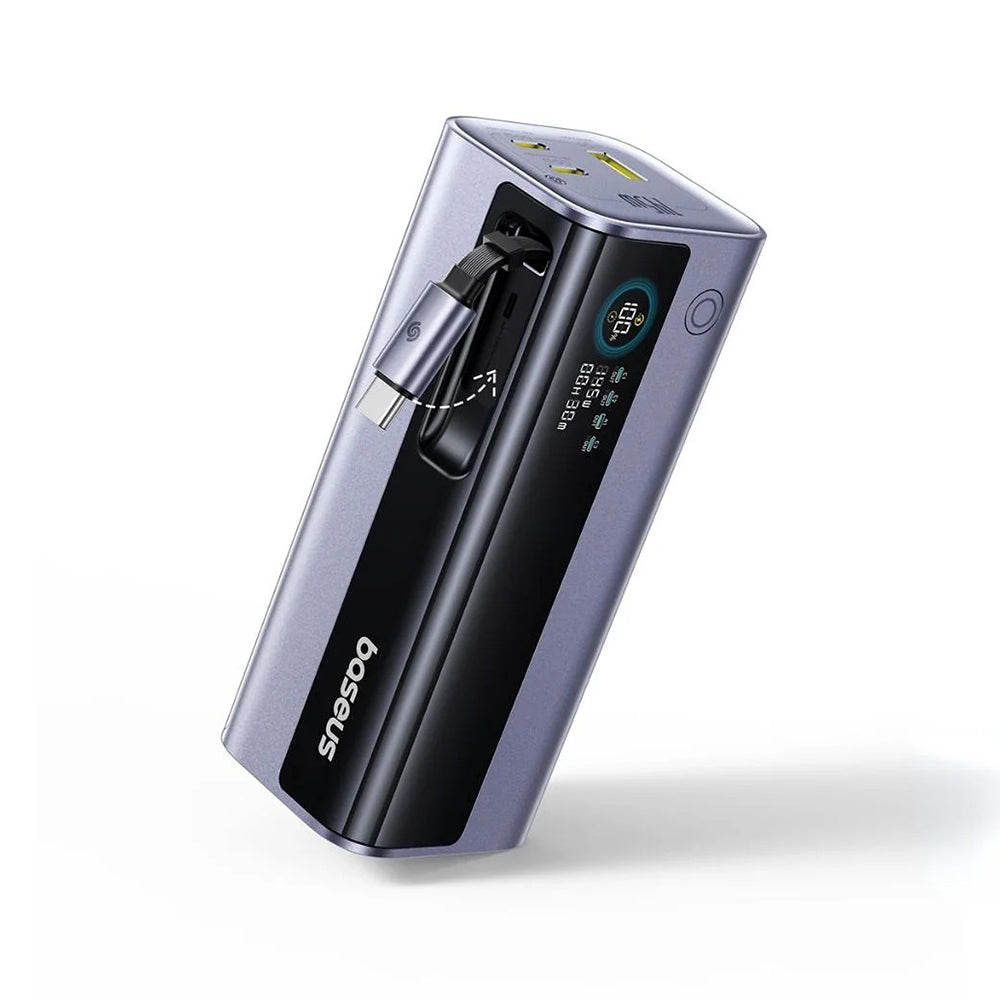 Baseus - Power Bank EnerGeek GR11 (E0027B01) - with USB-C Retractable Cable, 20000mAh, 145W - Grey
