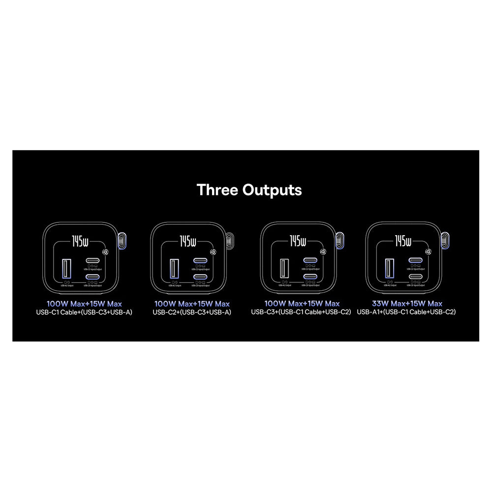 Baseus - Power Bank EnerGeek GR11 (E0027B01) - with USB-C Retractable Cable, 20000mAh, 145W - Grey