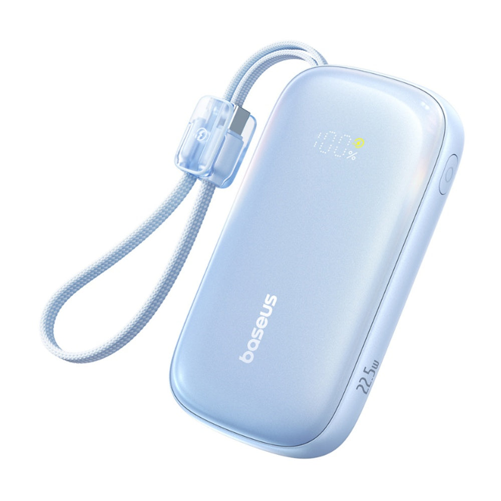 Baseus - Power Bank EnerFill FC21 Qpow 3 Ultra (E0027L03) - with Detachable Cable, 10000mAh, 22.5W, Digital Display - Galaxy Blue