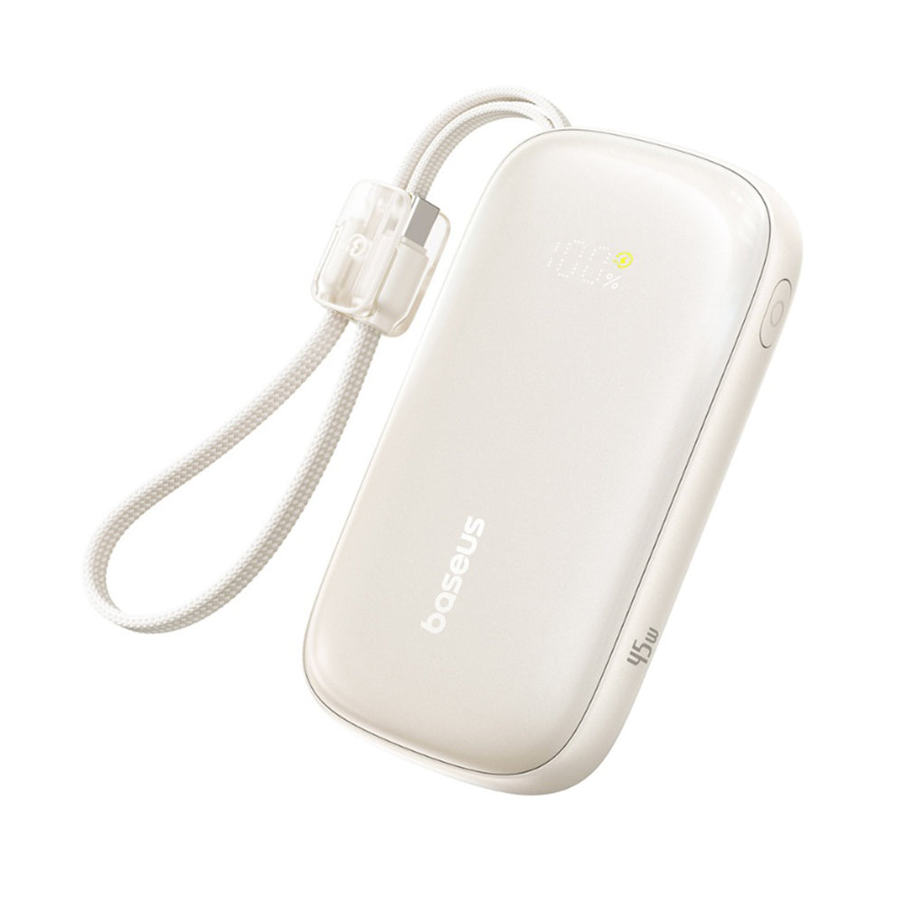 Baseus - Power Bank EnerFill FC21 Qpow 3 Ultra (E0027P01) - with Detachable Cable, 20000mAh, 45W, Digital Display - Natural Titanium