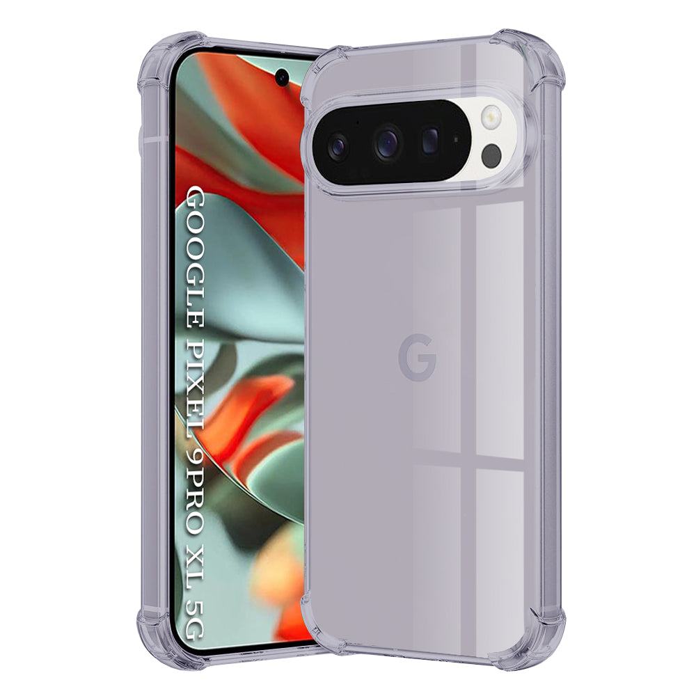 Techsuit - Shockproof Clear Silicone - Google Pixel 9 Pro XL - Smoke Black