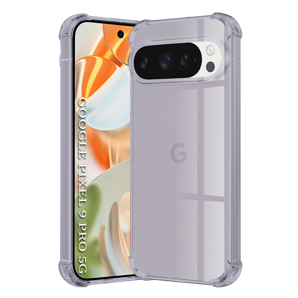 Techsuit - Shockproof Clear Silicone - Google Pixel 9 Pro - Smoke Black