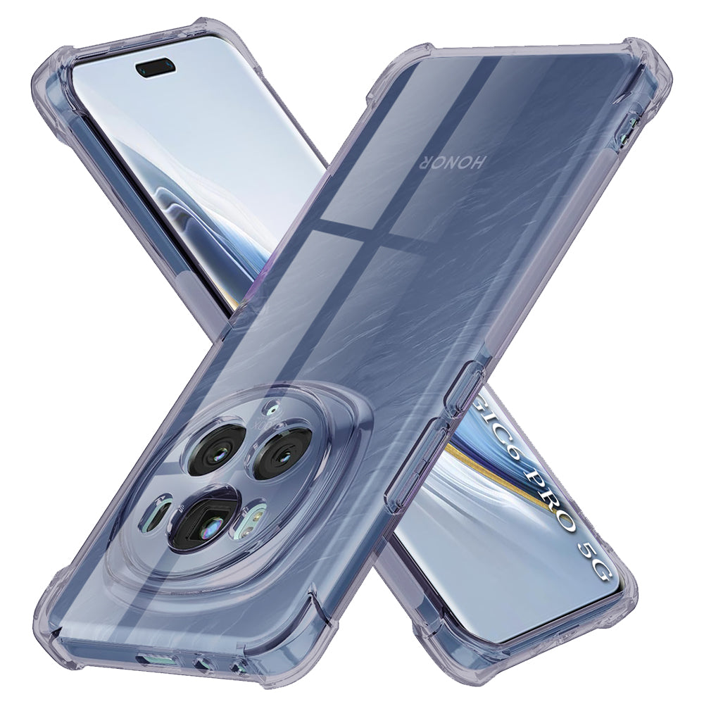 Techsuit - Shockproof Clear Silicone - Honor Magic6 Pro - Smoke Black