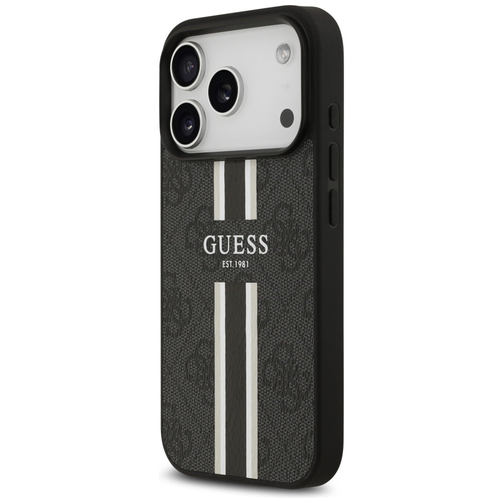 Guess - Hardcase 4G Printed Stripes MagSafe (GUHMP17LP4RPSK) - iPhone 17 Pro - Black