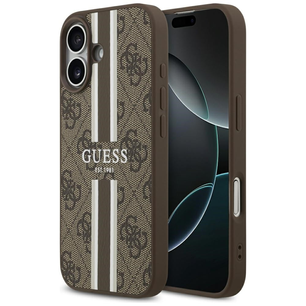Guess - Hardcase 4G Printed Stripes MagSafe (GUHMP17SP4RPSW) - iPhone 17 - Brown