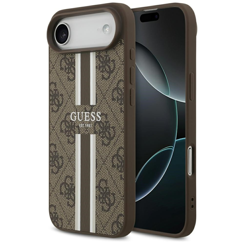 Guess - Hardcase 4G Printed Stripes MagSafe (GUHMP17MP4RPSW) - iPhone 17 Air - Brown