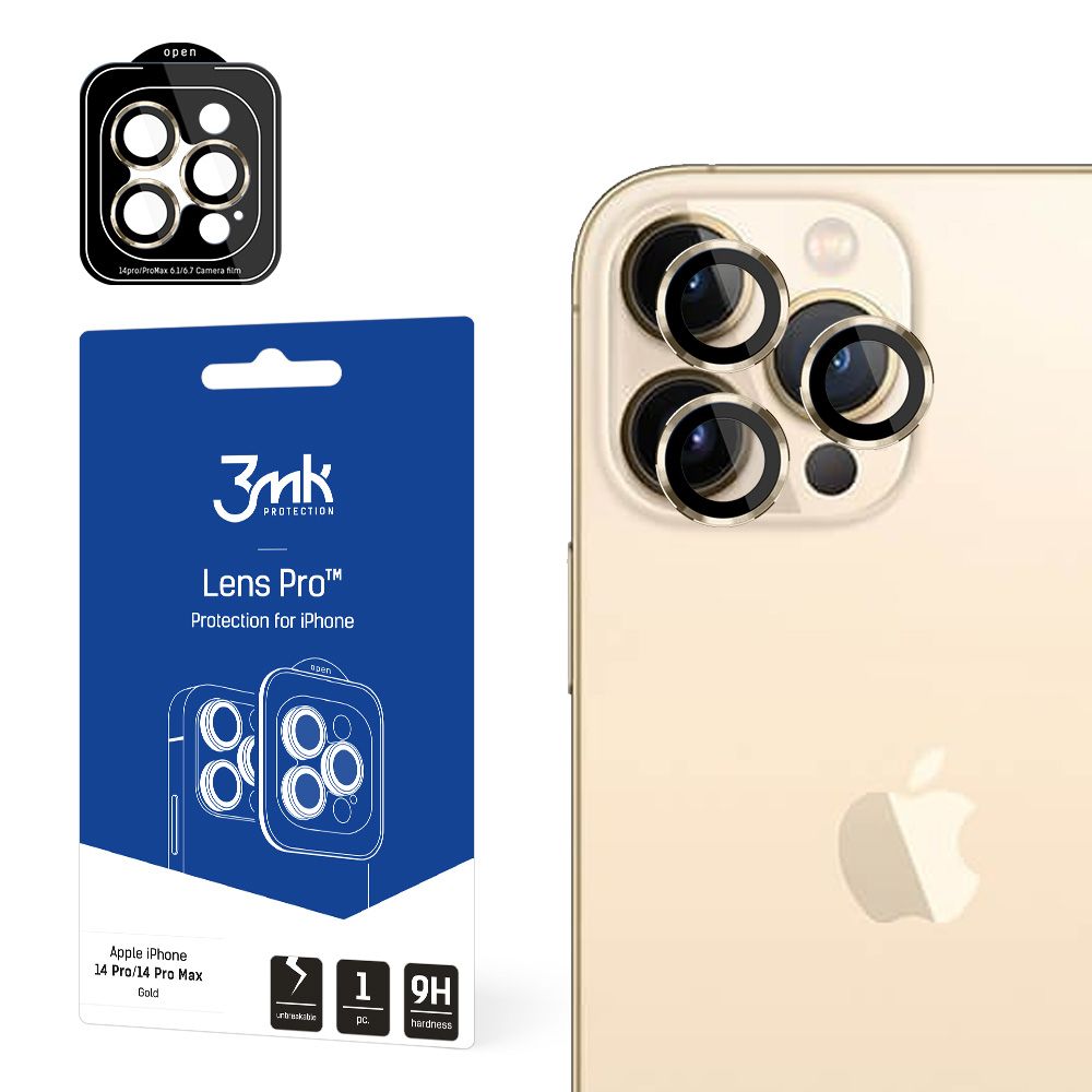 3mk - Lens Protection Pro - iPhone 14 Pro / iPhone 14 Pro Max - Gold