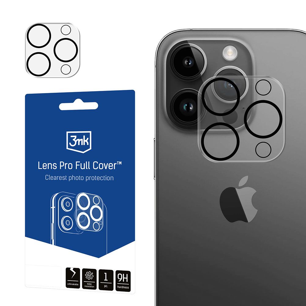 3mk - Lens Pro Full Cover - iPhone 15 Pro / iPhone 15 Pro Max - Clear