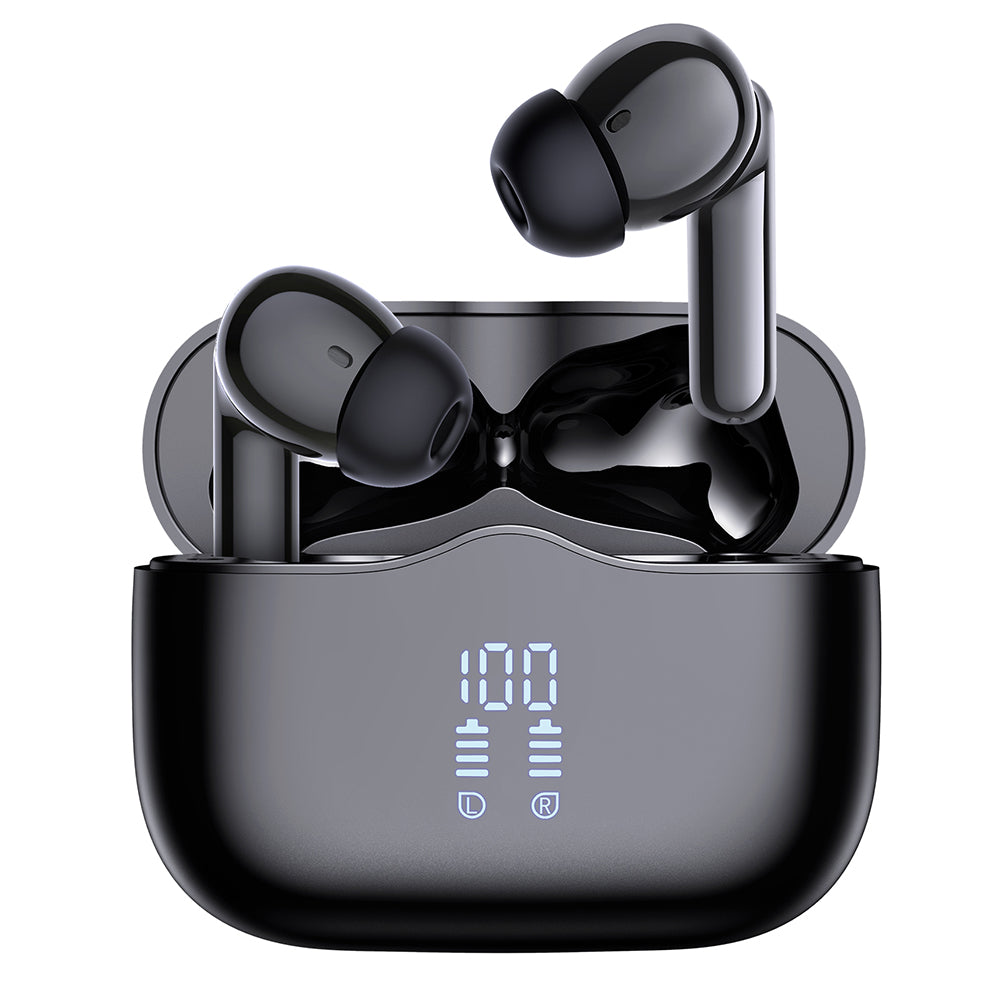 Techsuit - Wireless Earbuds VelarXÂ One (CW2) - Bluetooth V5.4, 300mAh, ANC, ENC, 4 Mic - Black