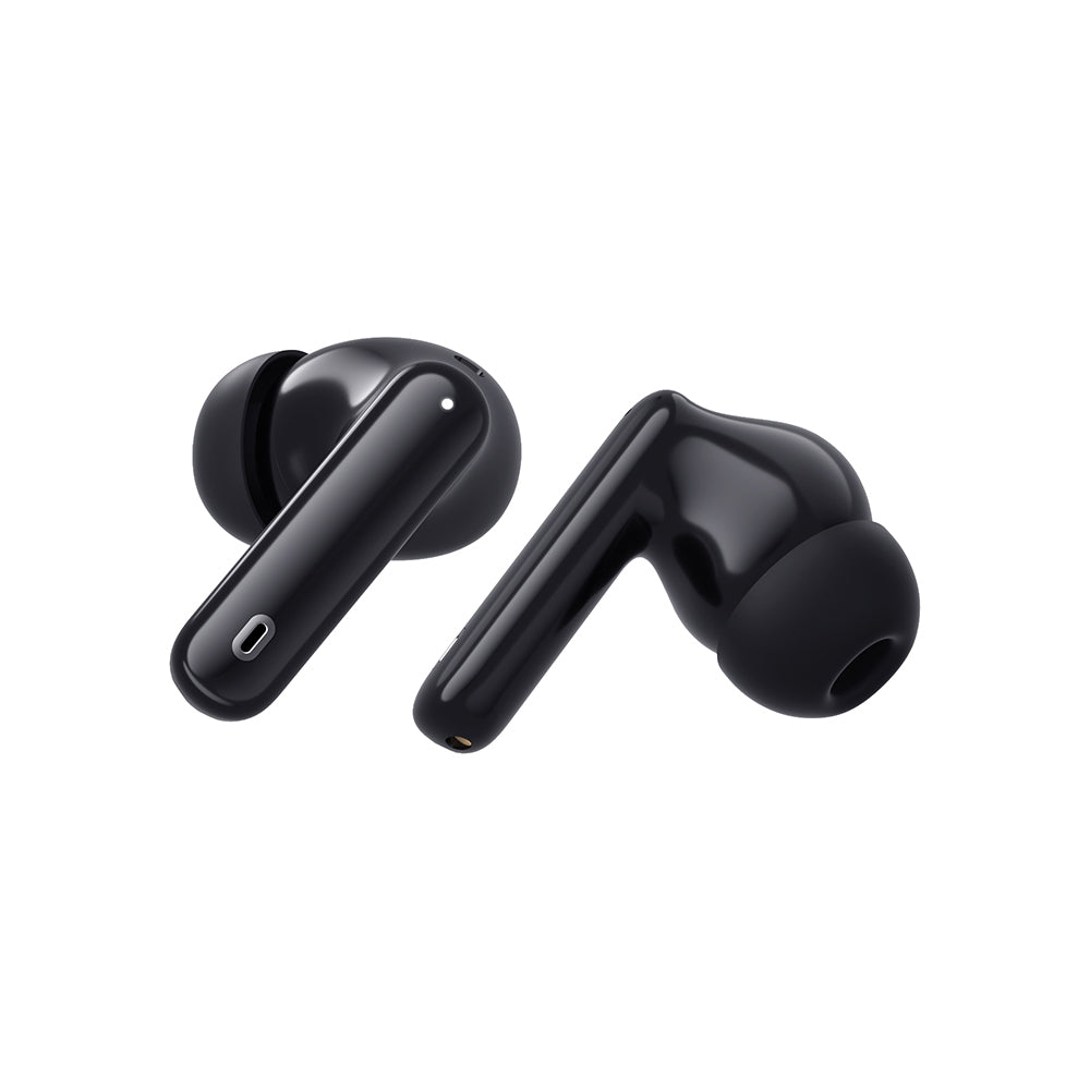 Techsuit - Premium Wireless Earbuds WaveBeat 100 (CW3) - Bluetooth V5.4, 300mAh, ANC, ENC, 4 Mic - Black