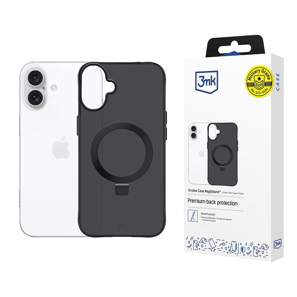 3mk - Smoke Case Mag&Stand - iPhone 17 - Black