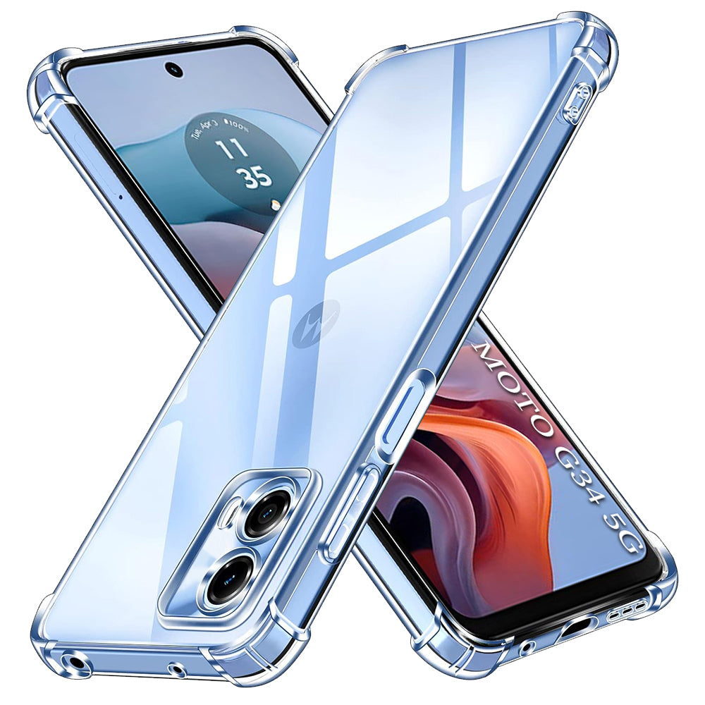 Techsuit - Shockproof Clear Silicone - Motorola Moto G34 / Moto G45 - Clear