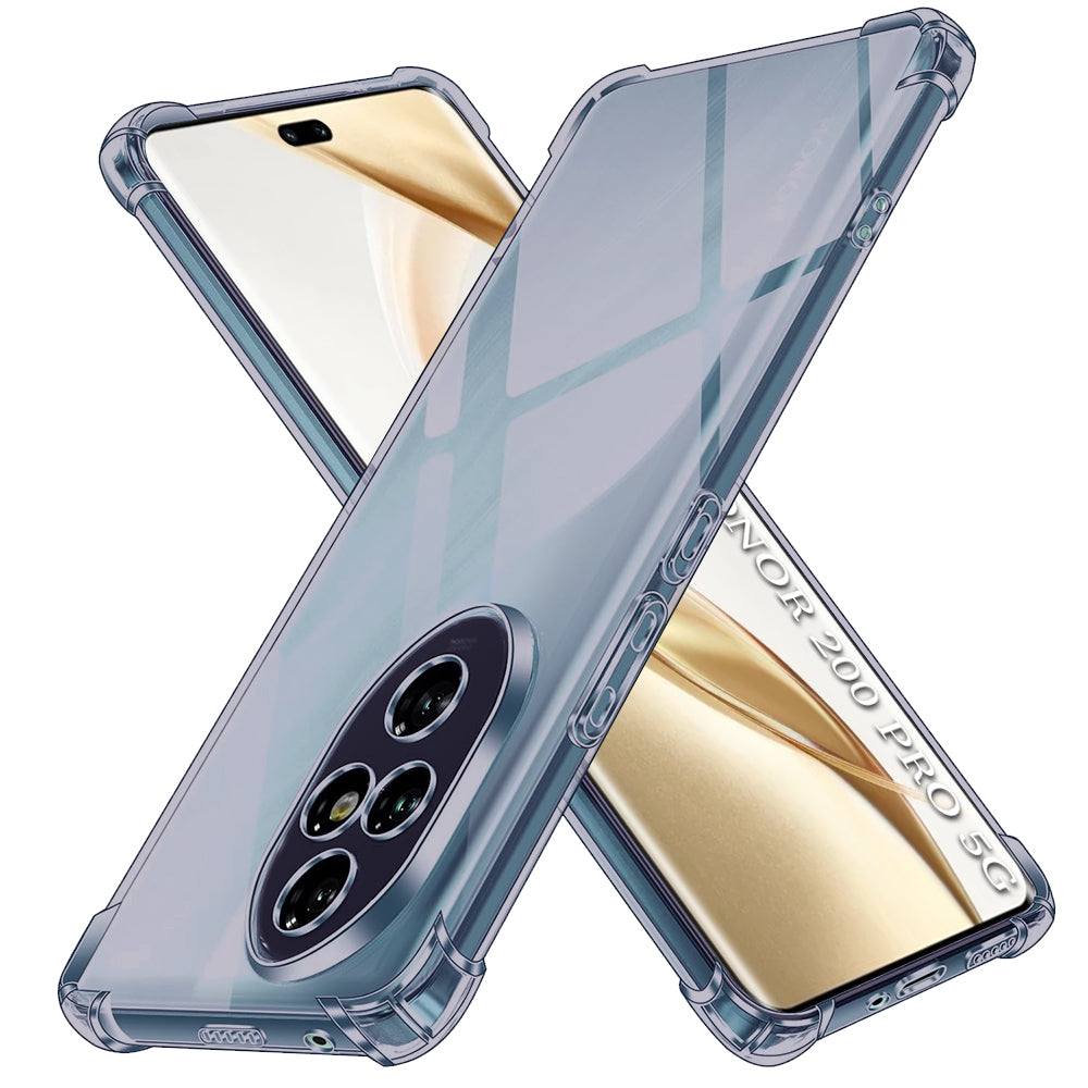 Techsuit - Shockproof Clear Silicone - Honor 200 Pro - Smoke Black