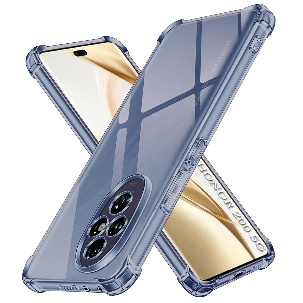 Techsuit - Shockproof Clear Silicone - Honor 200 - Smoke Black