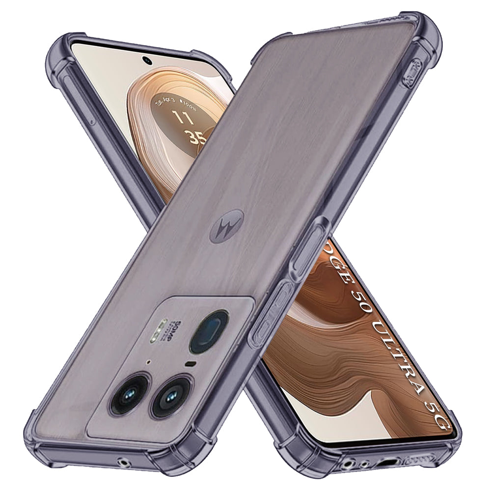 Techsuit - Shockproof Clear Silicone - Motorola Edge 50 Ultra - Smoke Black