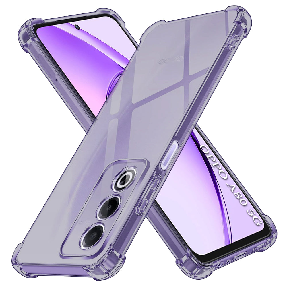 Techsuit - Shockproof Clear Silicone - Oppo A80 5G - Smoke Black