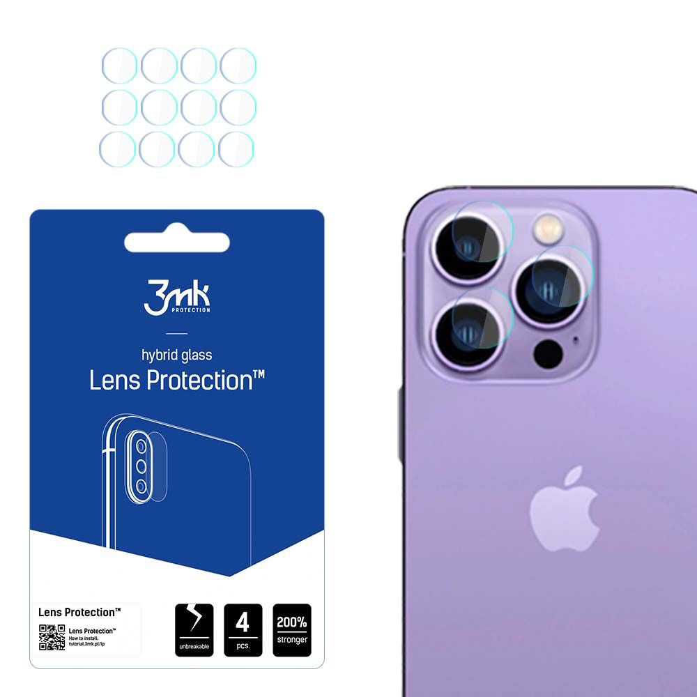 3mk - Lens Protection (4 pack) - iPhone 14 Pro Max / iPhone 14 Pro - Clear
