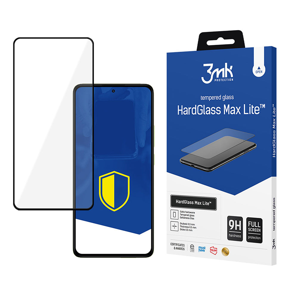 3mk - HardGlass Max Lite Tempered Screen Protector - Xiaomi Redmi Note 14 Pro 4G / 14 Pro 5G / 14 Pro+ 5G - Black