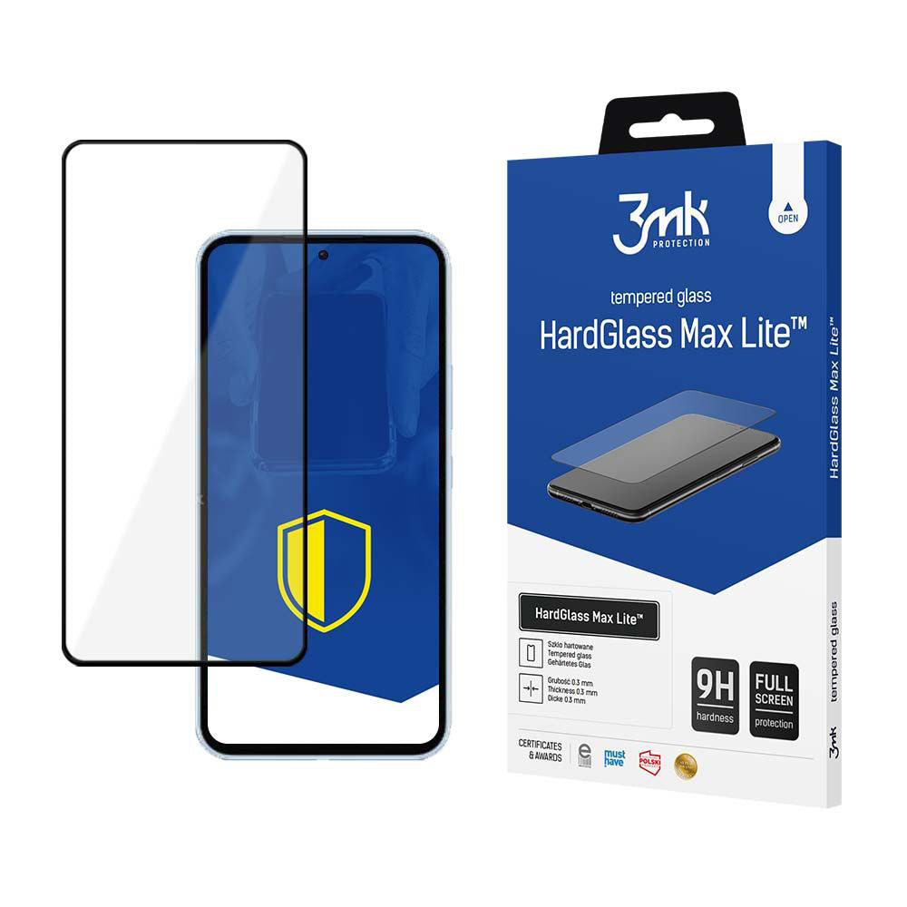 3mk - HardGlass Max Lite Tempered Screen Protector - Samsung Galaxy A35 5G / A55 5G - Black