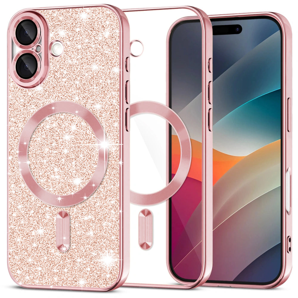 Techsuit - Luxury Glitter MagSafe - iPhone 17 - Rose Gold