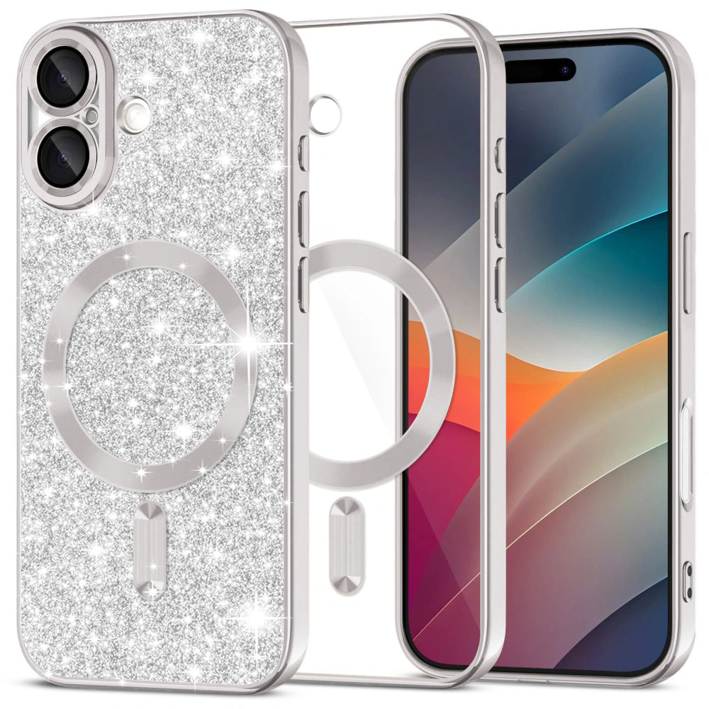 Techsuit - Luxury Glitter MagSafe - iPhone 17 - Silver