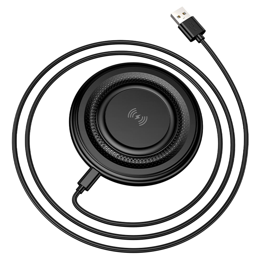 Borofone - Wireless Charger Crown (BQ40) - Type-C Cable Included, 15W, Fast Charging, ABS + PC, 9V/2A - Black
