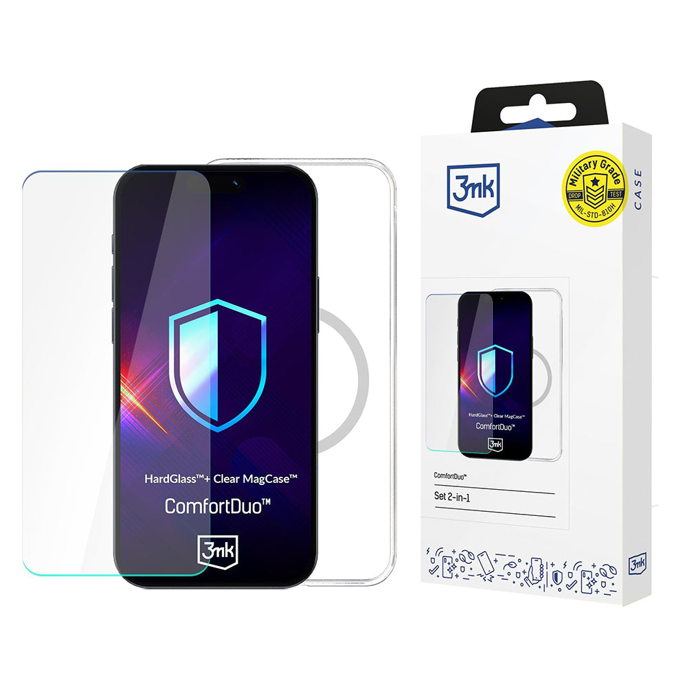 3mk - [Pack] ComfortDuo Glass + MagCase - iPhone 16 Pro - Clear