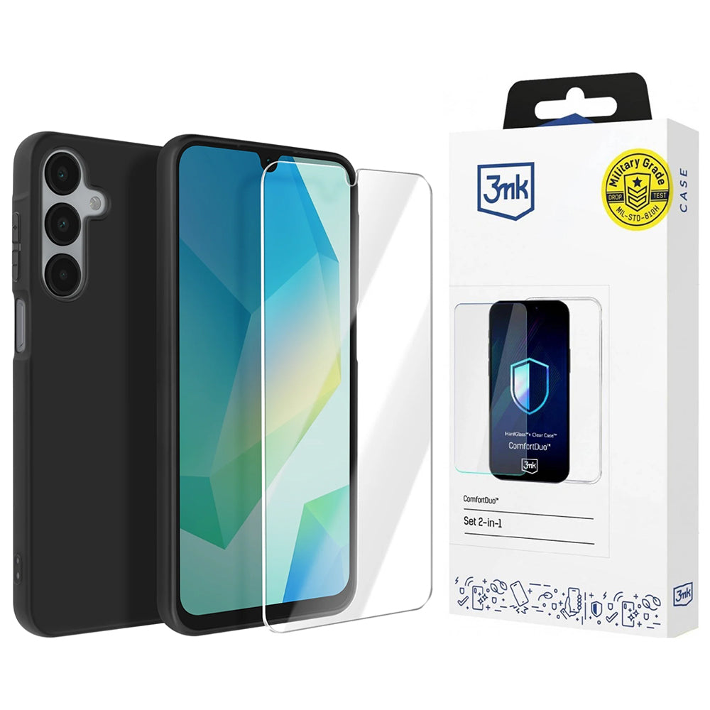 3mk - [Pack] ComfortDuo Glass + Matt Case - Samsung Galaxy A16 4G / A16 5G - Black