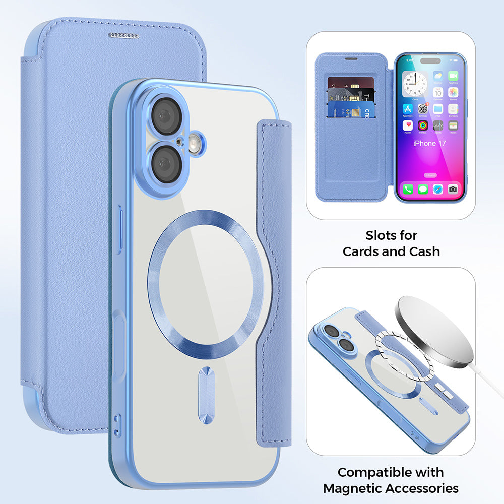 Techsuit - SmartMag Book Case - iPhone 17 - Light Blue